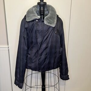 Burton Women's Dutchess‎ Insulated Snowboard Jacket L Black Plaid DryRide Fur